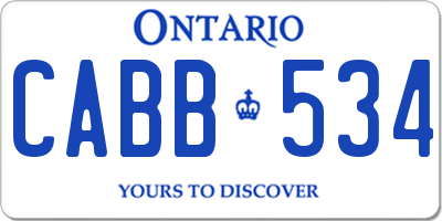 ON license plate CABB534