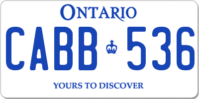 ON license plate CABB536