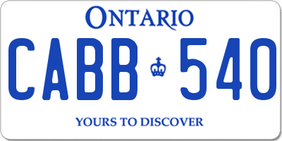 ON license plate CABB540