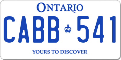 ON license plate CABB541