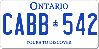 ON license plate CABB542