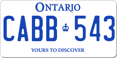 ON license plate CABB543