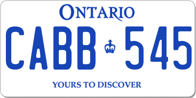 ON license plate CABB545