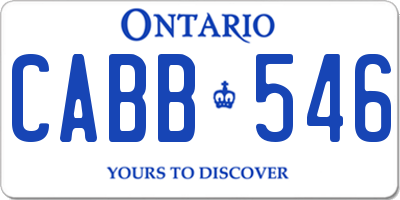 ON license plate CABB546