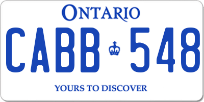 ON license plate CABB548