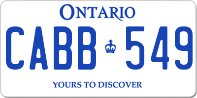 ON license plate CABB549