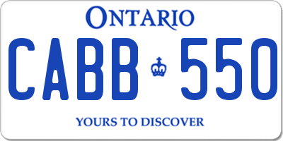 ON license plate CABB550