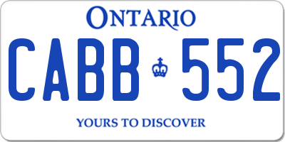 ON license plate CABB552