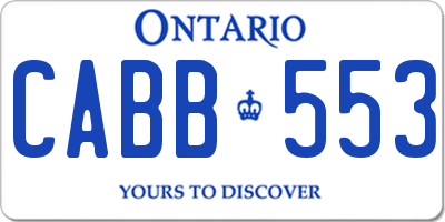 ON license plate CABB553