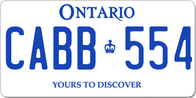 ON license plate CABB554