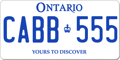 ON license plate CABB555