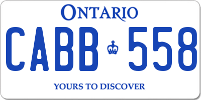 ON license plate CABB558