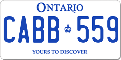 ON license plate CABB559