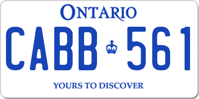 ON license plate CABB561