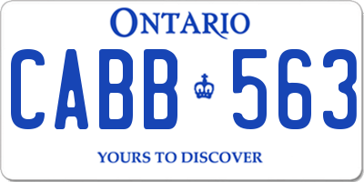 ON license plate CABB563