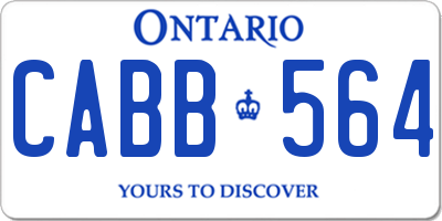 ON license plate CABB564