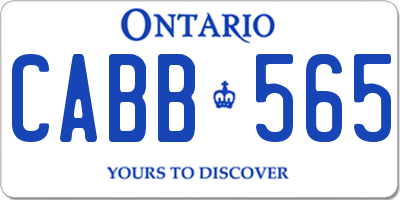 ON license plate CABB565