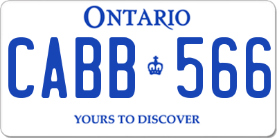 ON license plate CABB566