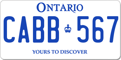 ON license plate CABB567