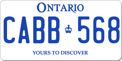 ON license plate CABB568