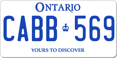 ON license plate CABB569