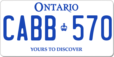 ON license plate CABB570