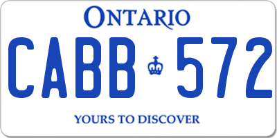 ON license plate CABB572