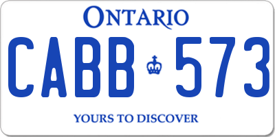 ON license plate CABB573