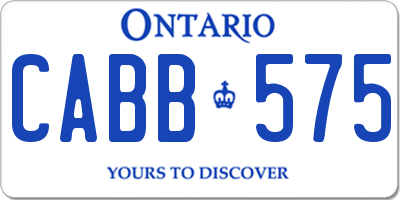 ON license plate CABB575