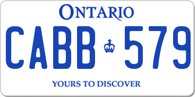 ON license plate CABB579