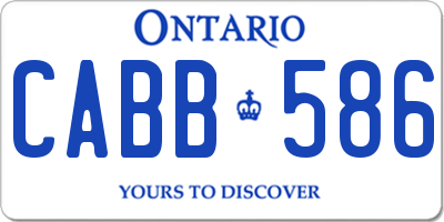 ON license plate CABB586