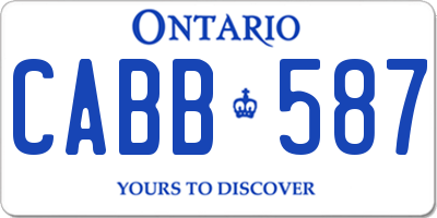 ON license plate CABB587