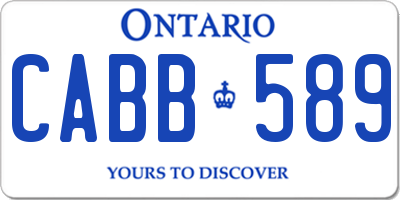 ON license plate CABB589