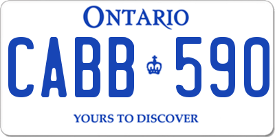 ON license plate CABB590