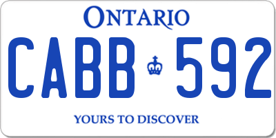 ON license plate CABB592