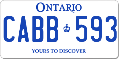 ON license plate CABB593