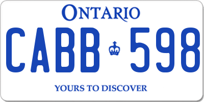 ON license plate CABB598