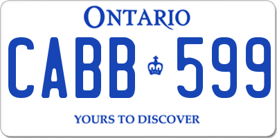 ON license plate CABB599