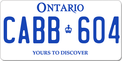 ON license plate CABB604