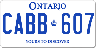 ON license plate CABB607