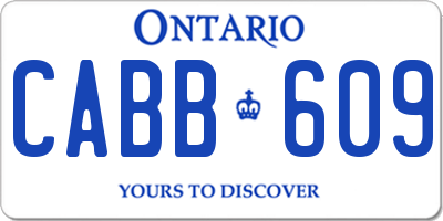 ON license plate CABB609