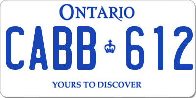 ON license plate CABB612