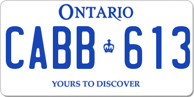 ON license plate CABB613