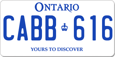 ON license plate CABB616