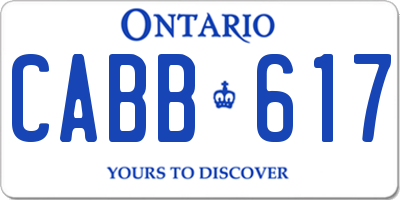 ON license plate CABB617