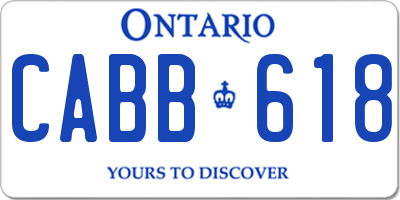 ON license plate CABB618