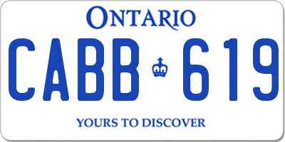 ON license plate CABB619