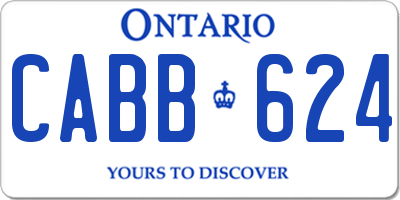 ON license plate CABB624