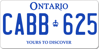 ON license plate CABB625