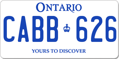 ON license plate CABB626